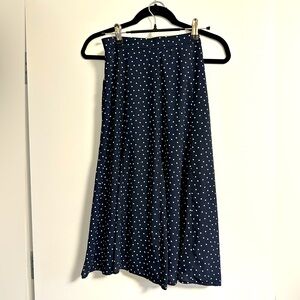 Loft navy and white polka dot skirt